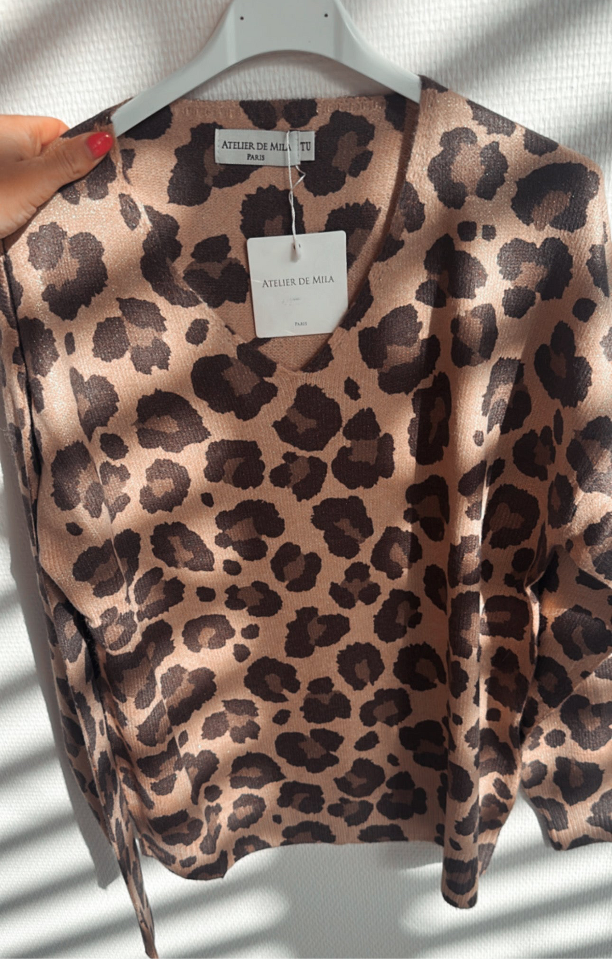 Wild Chic Panterprint Trui Brown