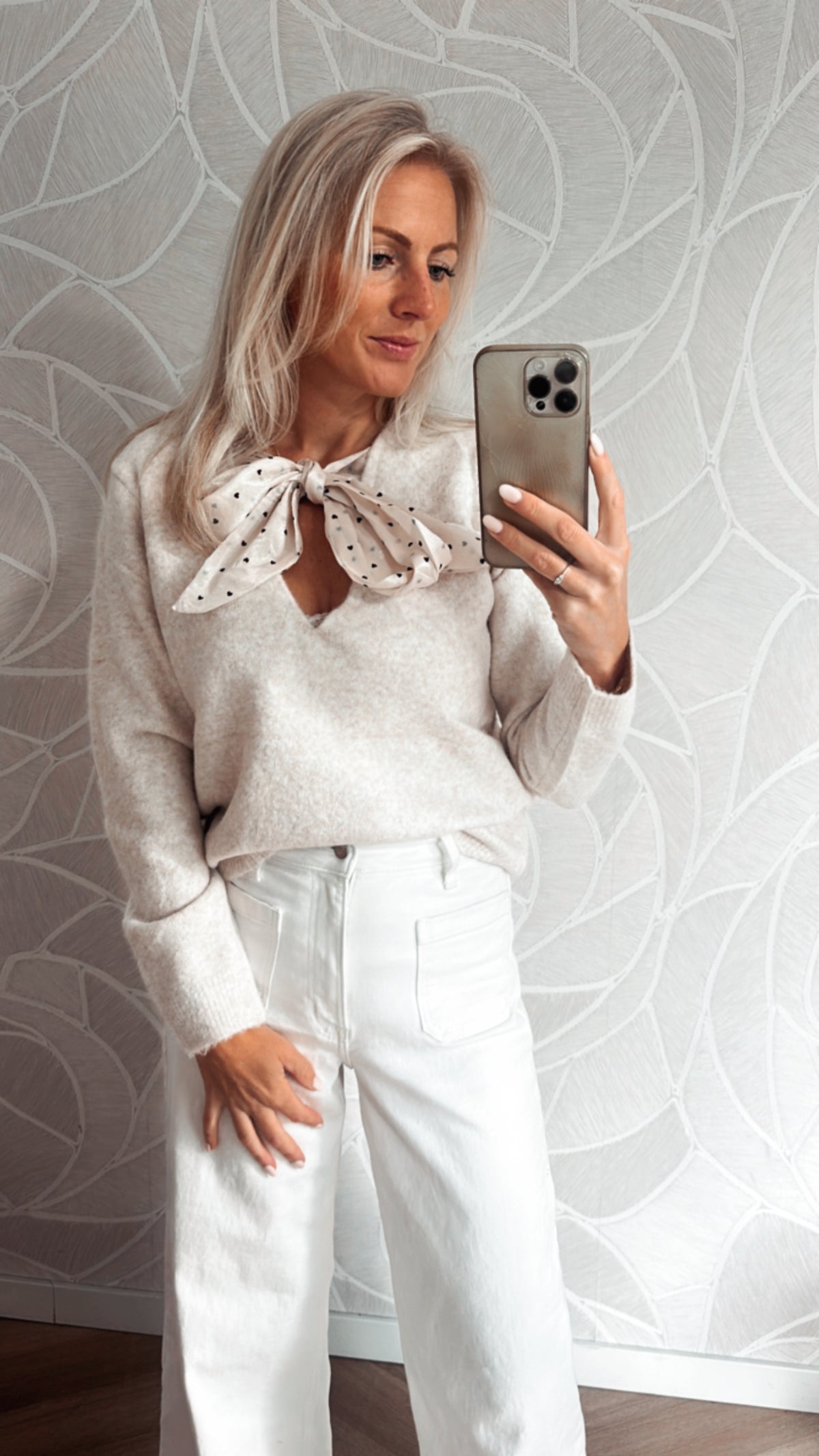 Sweetheart Bow Trui Sand