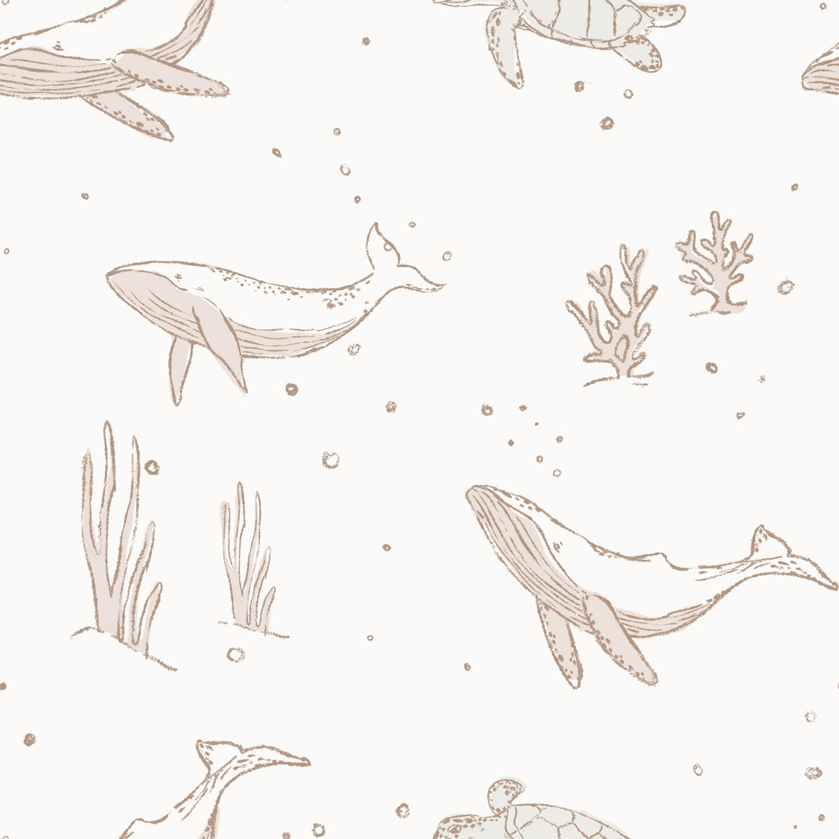 Sherpa Deken Whales Offwhite
