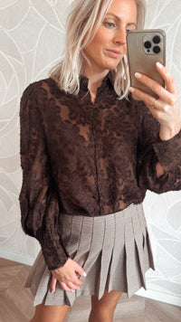 Brown Flower Blouse