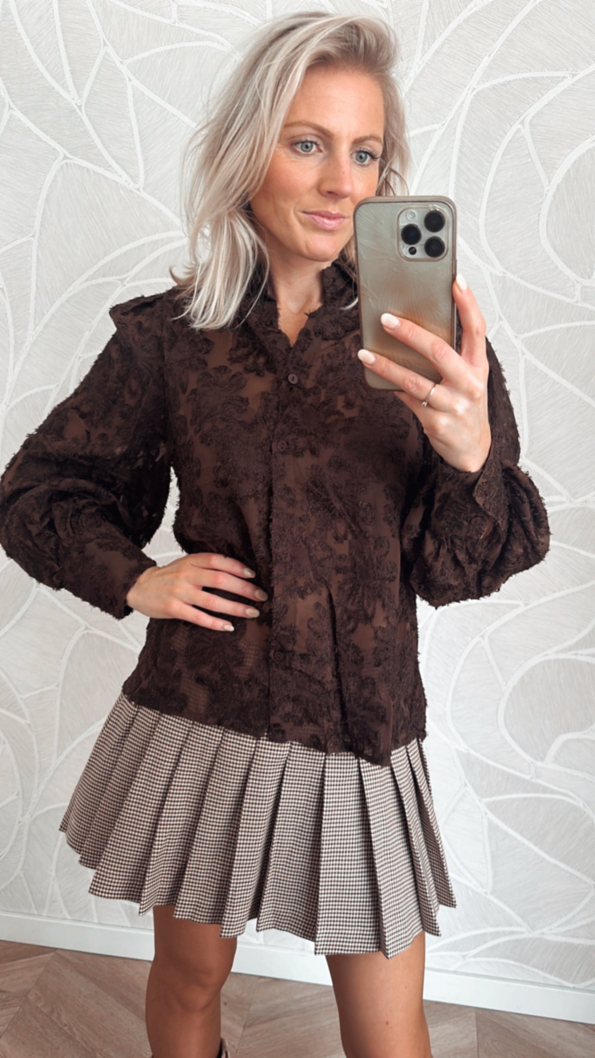 Brown Flower Blouse