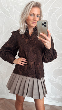 Brown Flower Blouse