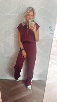 Urban Luxe Set broek + vest - Bordeaux