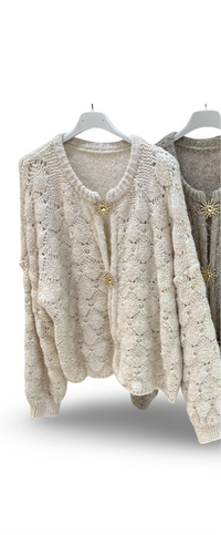 Sunshine knit vest off white lange mouw