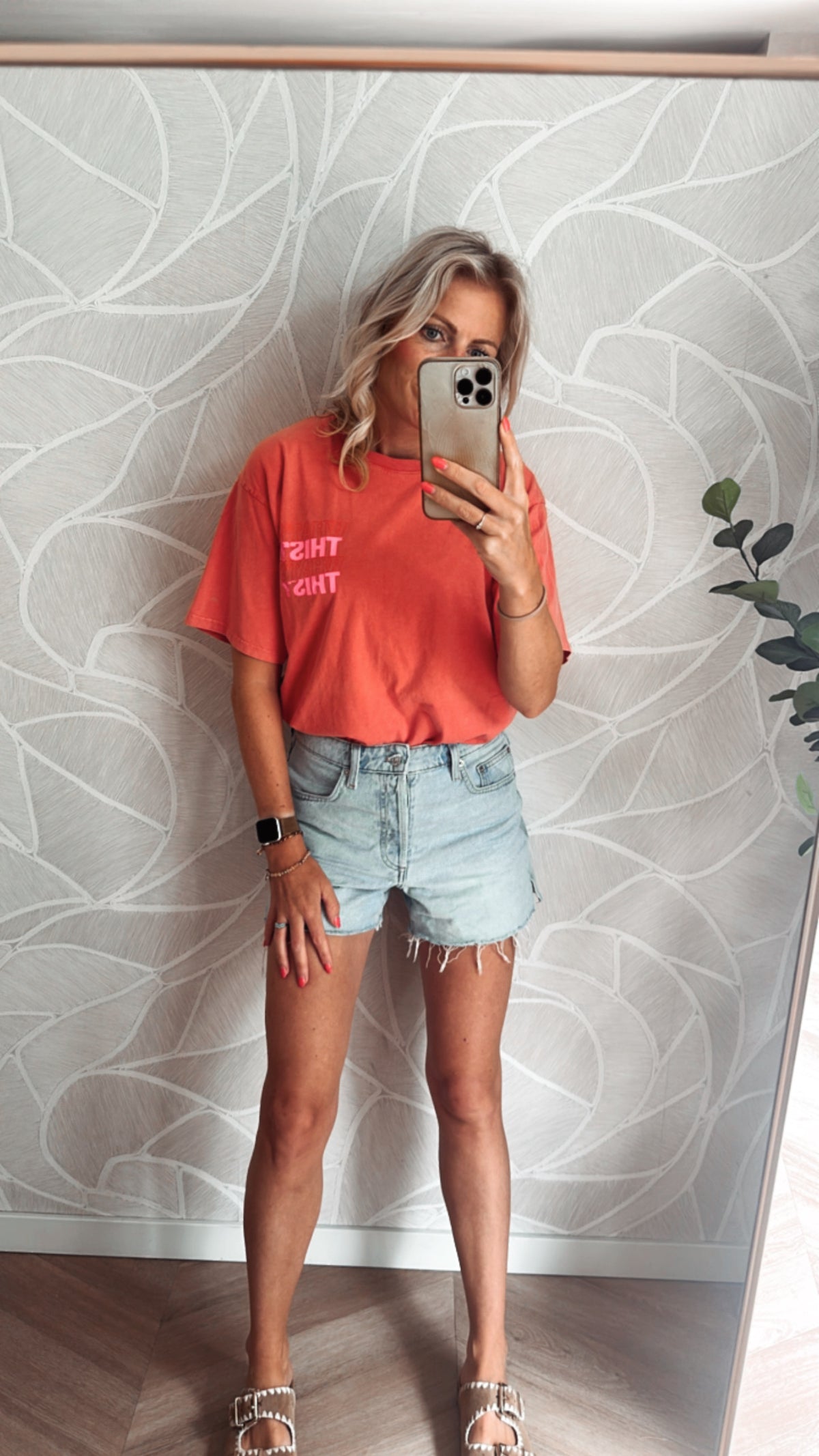 Mon Amour Paris T-shirt Coral/Neon Pink