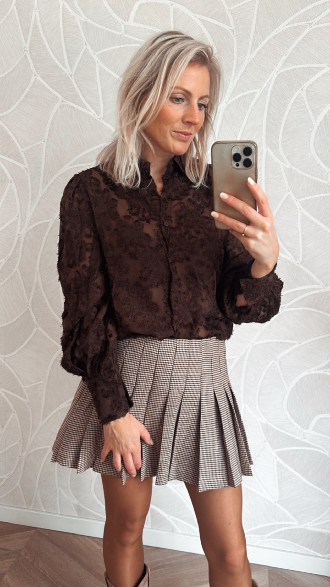 Brown Flower Blouse