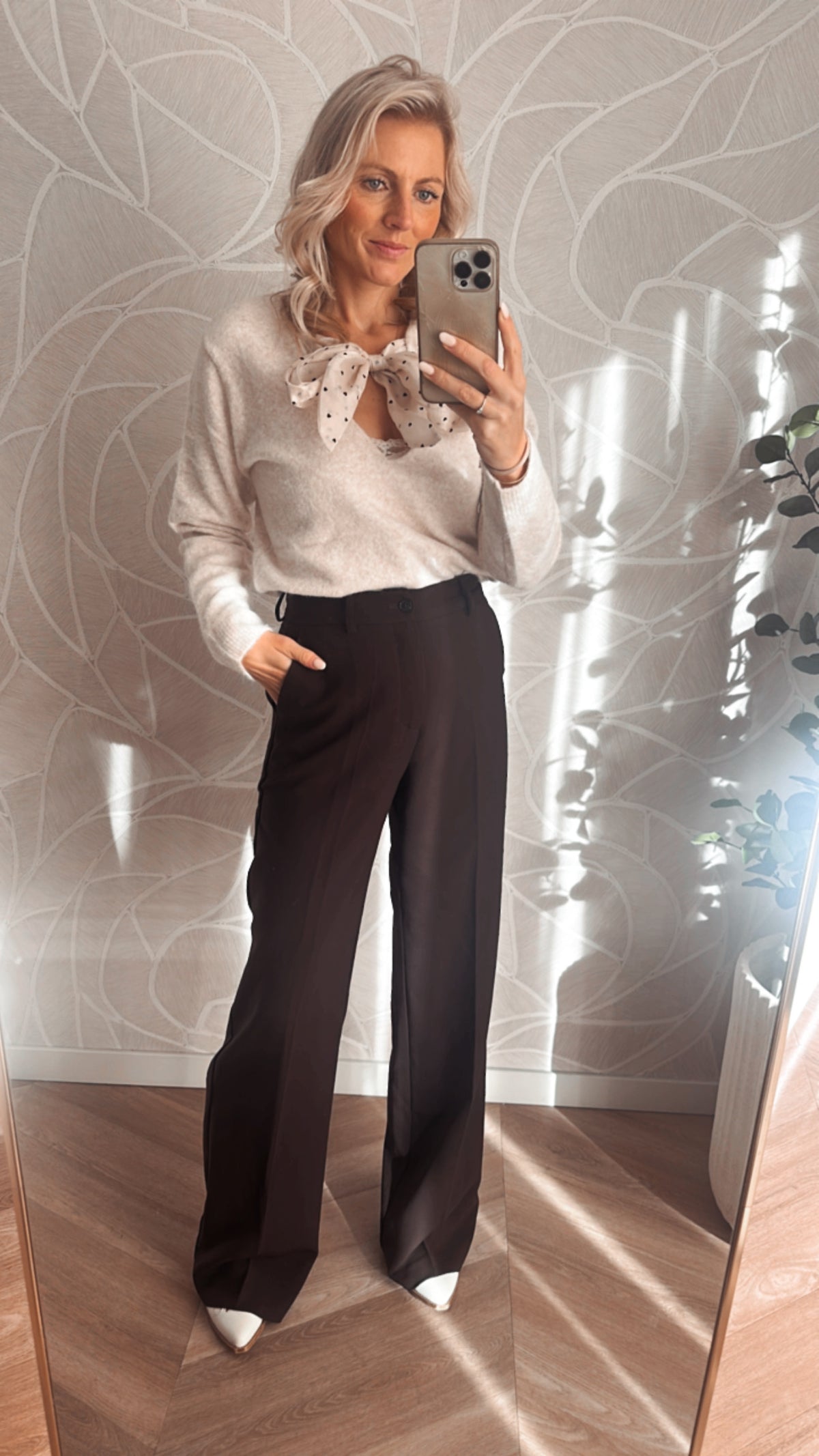 Bruine pantalon dames Yumi 