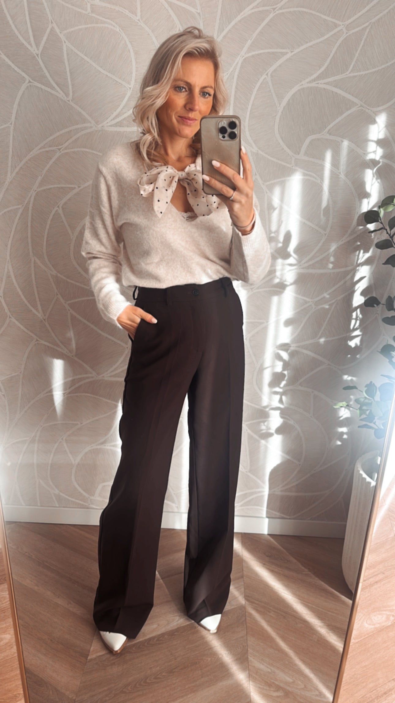 Bruine pantalon dames Yumi 