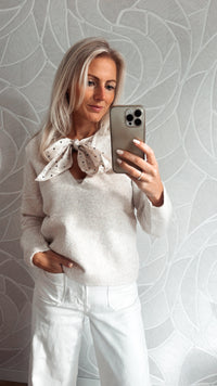 Sweetheart Bow Trui Sand
