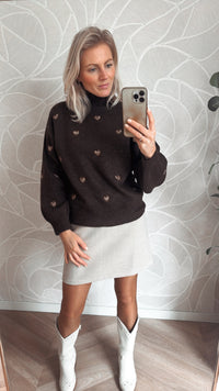 Brown hearts Sweater