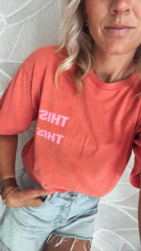 Mon Amour Paris T-shirt Coral/Neon Pink