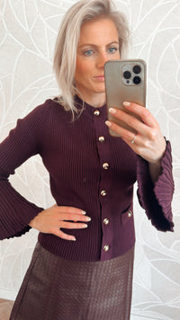 Burgundy Gold Button Knit Vest