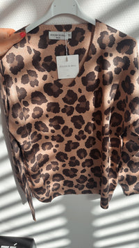 Wild Chic Panterprint Trui Brown