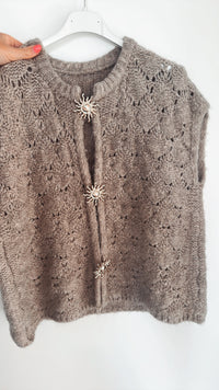 Sunshine Knit Vest Taupe
