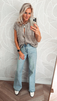 Sunshine Knit Vest Taupe