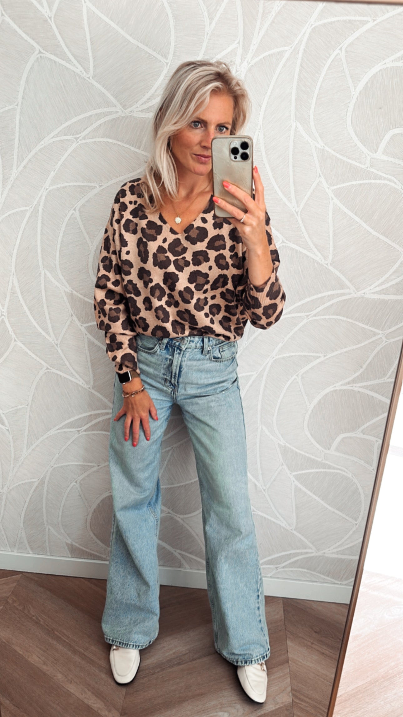 Wild Chic Panterprint Trui Brown