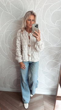 Sunshine knit vest off white lange mouw